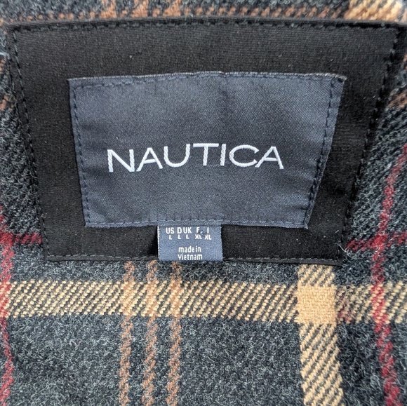 Nautica Women's Black Hooded Full Zip Fleece Lined Coat Size Large - Picture 7 of 8